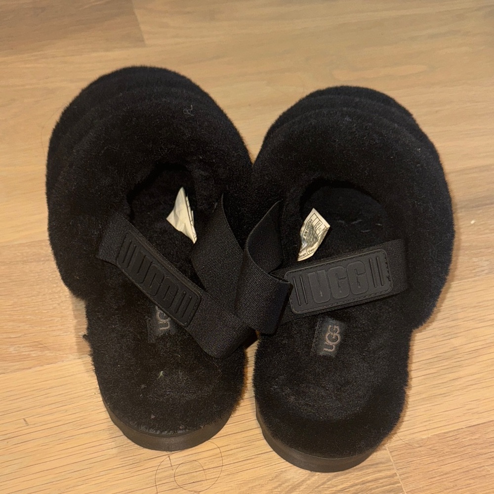 UGG Black Fluff Yeah Fluffy Slippers